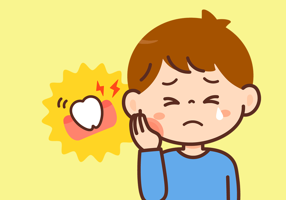 歯肉炎で歯が痛い男の子