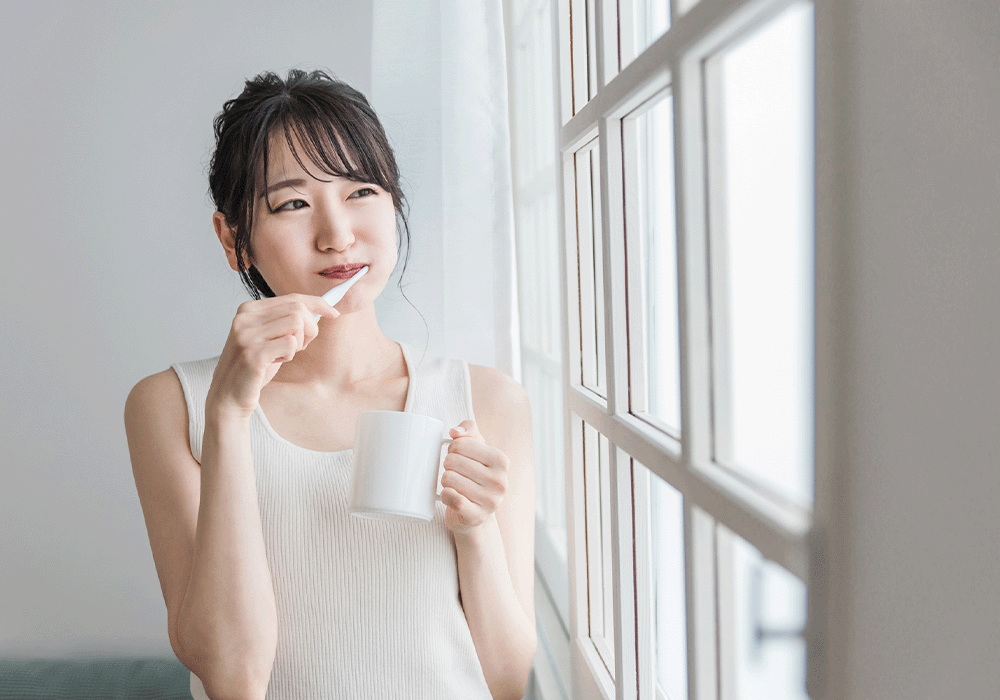 女性の歯みがき