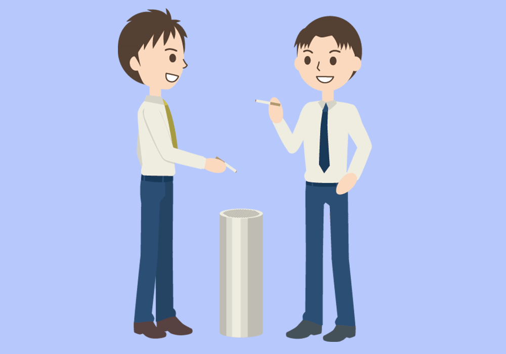 タバコを吸うサラリーマン